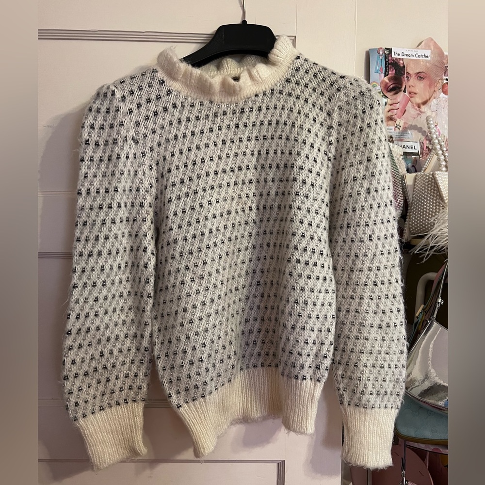 Vintage Ruffle Collar Sweater